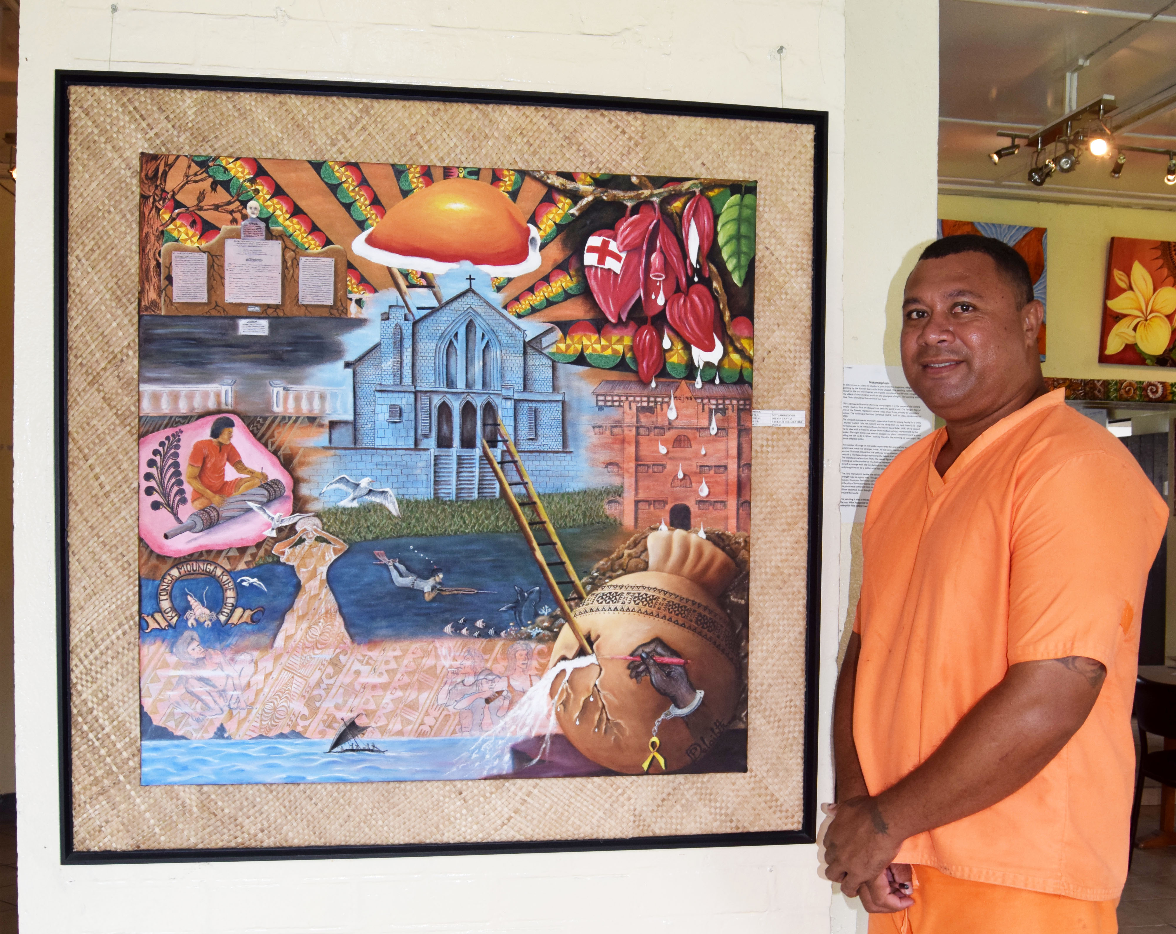 Fijian Artist Pauliasi Delaibatiki at Tagimoucia Gallery